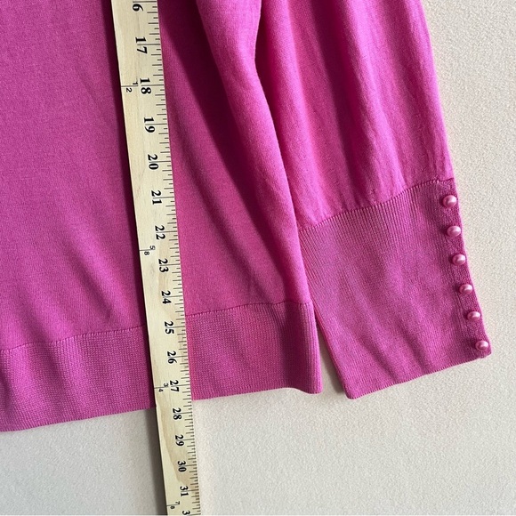Talbots Women Sweater Merino Wool Puff Sleeve NEW BarbieCore Pink size 2X - Picture 12 of 12